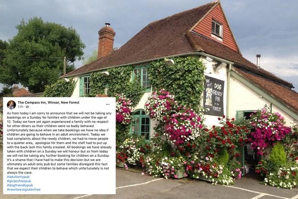 Pub bans all children under 12 after 'rowdy' kids ruin Father's Day celebrations