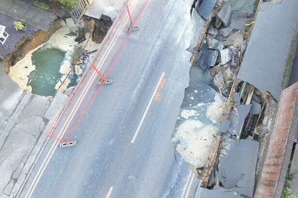 Second sinkhole opens up on UK street as huge crater sees residents evacuate