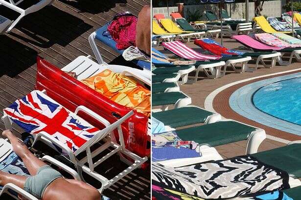 Brits winning the towel race as most manage to grab poolside spots on holiday