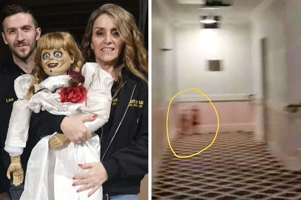 Ghosthunters film 'the twins from The Shining' at Britain's most haunted hotel