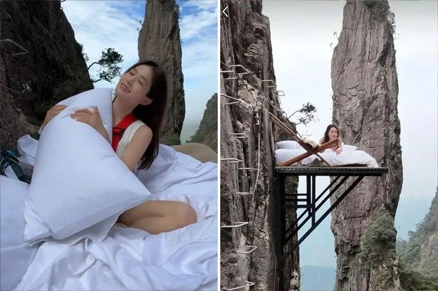 Terrifying attraction lets tourists sleep while suspended over 320-foot cliff