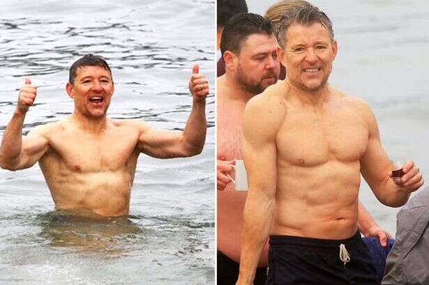 Ben Shephard braves the cold as he flaunts abs in freezing Christmas Day dip