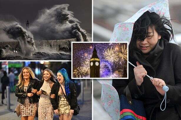 UK weather map shows worst places for New Year revellers as 70mph to wreak havoc