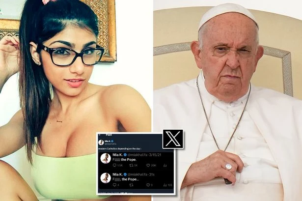 Mia Khalifa sparks bizarre backlash over Pope tweet as X users say people can't read