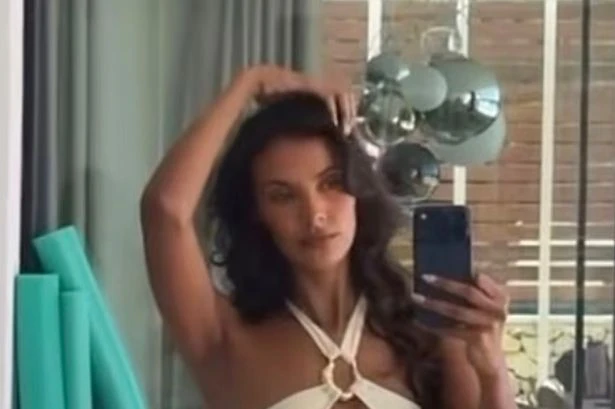 Love Island Maya Jama's curves unleashed by skin tight swimsuit with giant hole on chest