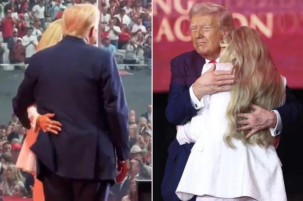 Erika Kirk 'accidentally grabs Trump by the diaper' at husband Charlie's memorial