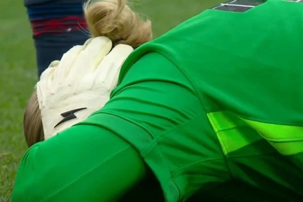 Champions League final halted as star goes down injured after nasty kick to head