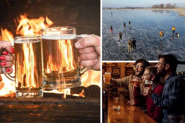 Brits are keeping warm during the bitterly cold snap — by sinking pints down the pub