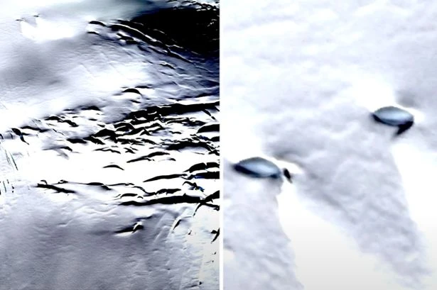 Antarctica mystery as two 'identical metallic UFOs' spotted emerging from snow