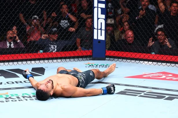 UFC 319 star Aaron Pico rushed to hospital after horror elbow KO as Dana White gives update
