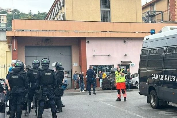 Genoa Marassi prison riot as '200 inmates rebel against officers' unleashing chaos inside