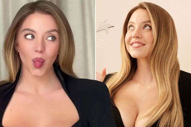 Sydney Sweeney squeezes curves into teeny plunging dress for busty new snaps