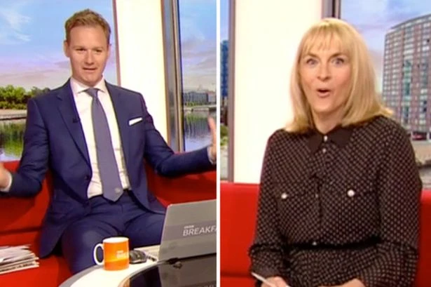Dan Walker takes cheeky dig at BBC Breakfast co-star Louise as she makes 'shrew' gaffe