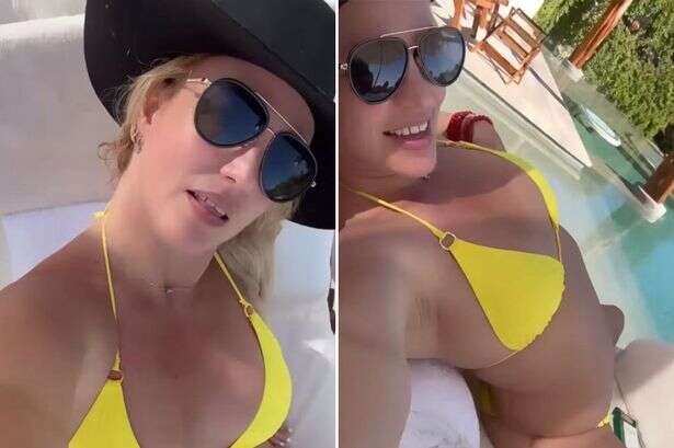 Britney Spears strips to skimpy yellow bikini after bizarre 'marriage' bombshell