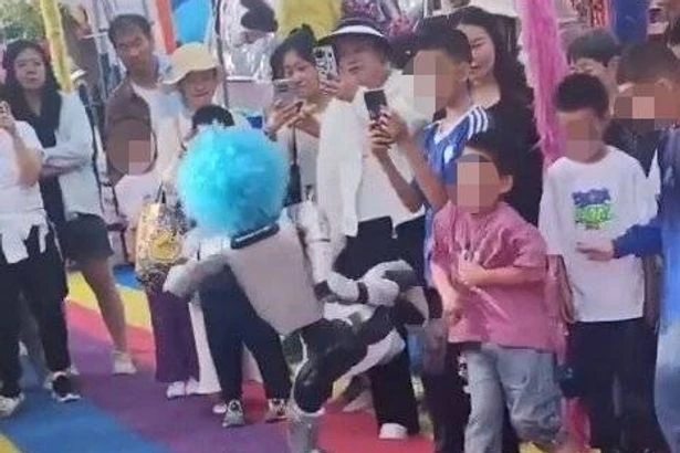 Humanoid clown robot kicks child in stomach during sci-fi nightmare