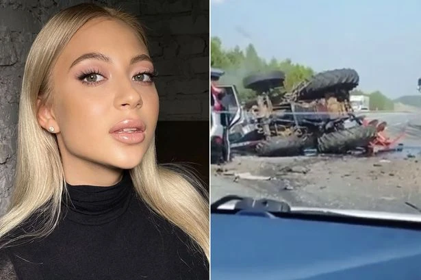 Glam student sliced to death by 'scythe' in horror 125mph crash with back of tractor