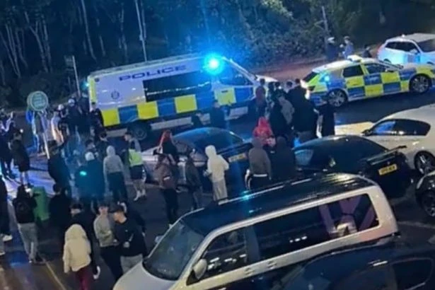 Illegal car 'meet up' sees 700 vehicles descend on UK city as cops shut down event