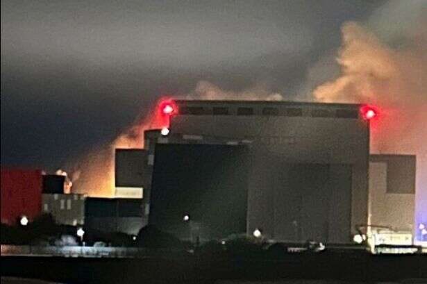 Barrow submarine shipyard fire as 'flames fill night sky' at BAE Systems