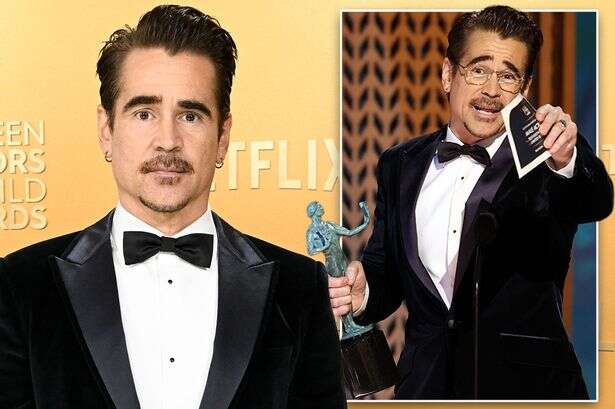 Colin Farrell swears on stage at SAG Awards after co-star's cheeky remark