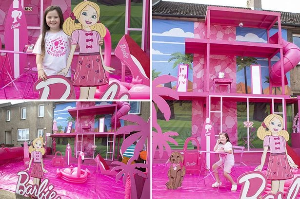 Mum spends £5,000 transforming home into 'Barbie Dreamhouse' – complete with pink slide