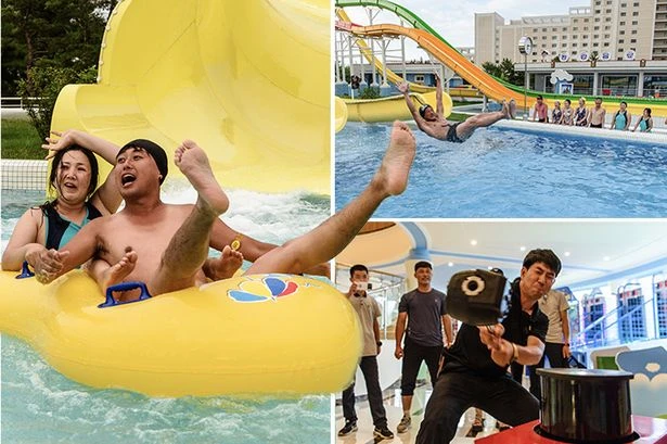 Kim Jong Un's North Korean dystopian water park as locals appear 'forced to have fun'