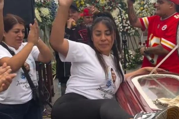 Crying widow twerks on husband's coffin at funeral 'with more atmosphere than wedding'