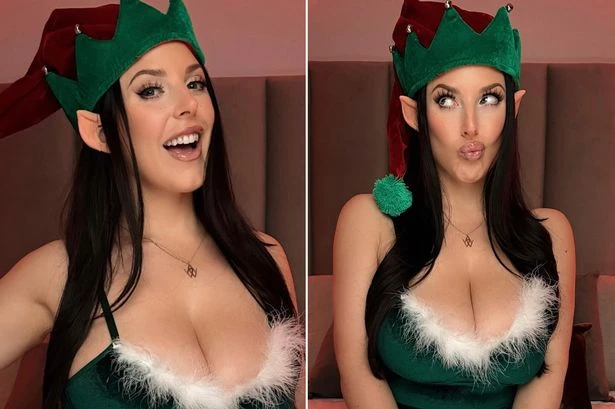 Adult star Angela White thrills cheeky fans as she turns 'mischievous' elf