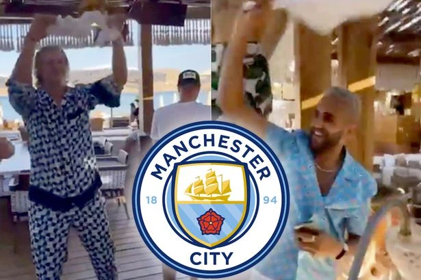 Erling Haaland and Riyad Mahrez party together as Dortmund ace linked with Man City move
