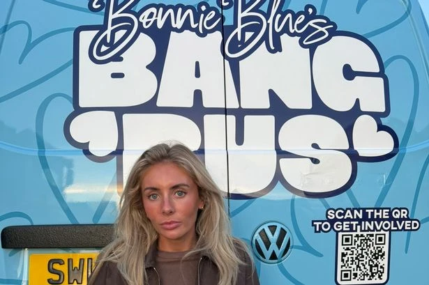 Bonnie Blue 'Bang Bus' bounces side to side as she says 'the students are in me'