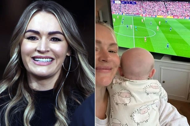 Laura Woods returns to football after welcoming son with Love Island fiancé