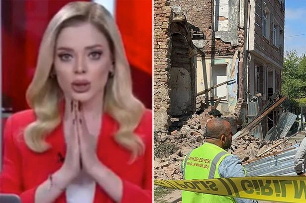 TV presenter panics live on-air as earthquake rocks studio in horror moment