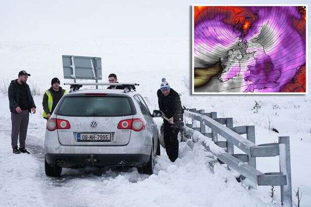 Britain's 'mega snow storm' will bring 80mph raging winds in days as warnings issued