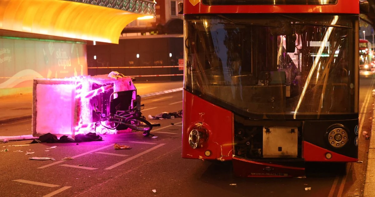 'Rickshaw collides with bus' in London's busy West End as three hospitalised