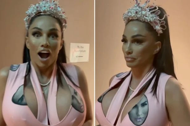 Katie Price shows off ‘biggest ever boobs’ in cut-out jumpsuit with huge slashes