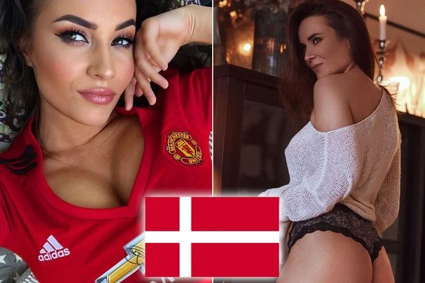 Man Utd-obsessed glamour model throwing support to Denmark with sizzling Euro snaps