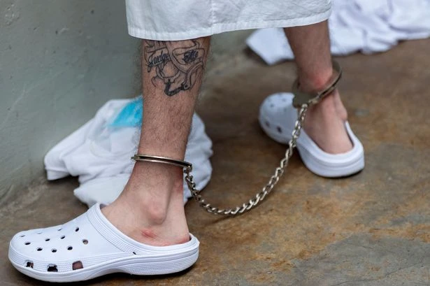 First video of deported Tren de Aragua gang members notorious El Salvador megaprison