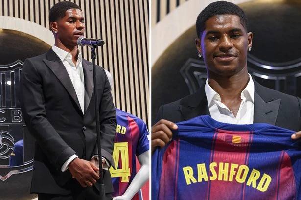 Marcus Rashford 'torn' during Barcelona unveiling and sees United as a 'painful memory'
