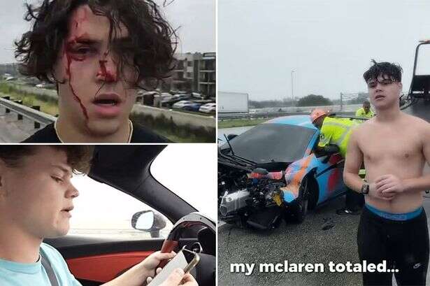 Cameraman covered in blood as YouTuber Jack Doherty destroys £154k McLaren during live stream