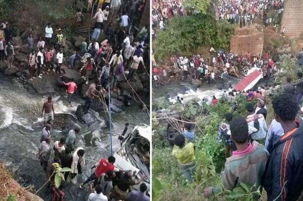 Horror crash kills 71 people including wedding guests trapped in truck underwater