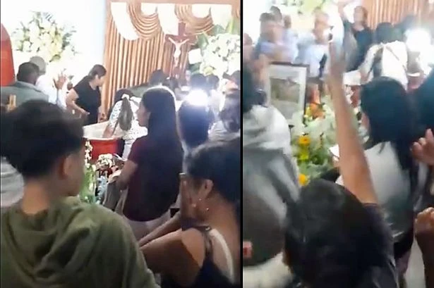 'Dead' man twitches and moves in coffin as he 'comes back to life' at his own wake