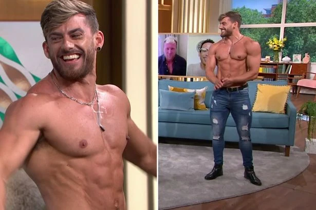 Holly Willoughby left red-faced as male stripper takes clothes off live on-air