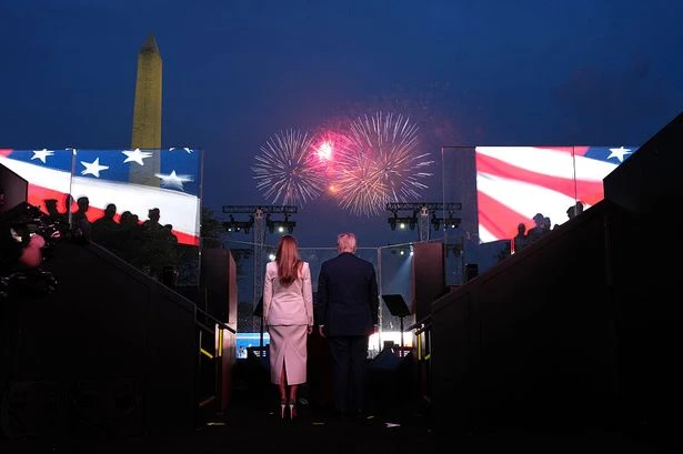 Three words Donald Trump said to Melania at military parade shows 'state of marriage'