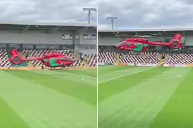 EFL clash stopped as fan falls ill and air ambulance lands on pitch