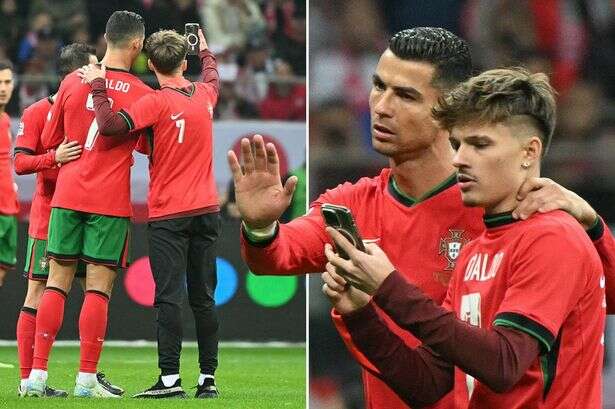 Cristiano Ronaldo shows true colours with actions towards pitch invader after breaking record