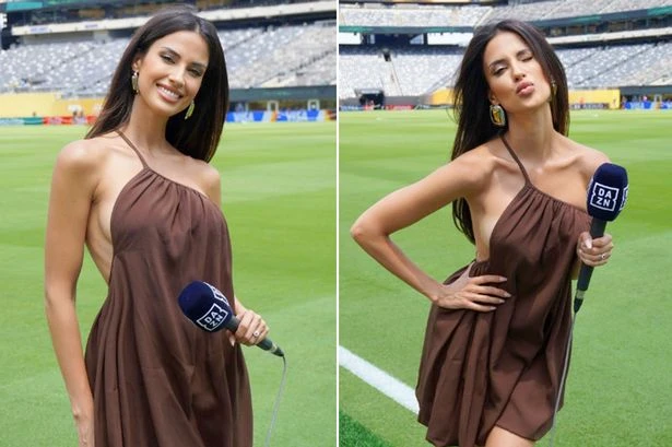 Jaw-dropping DAZN sports host nearly suffers wardrobe malfunction at Club World Cup