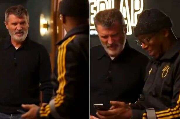 Roy Keane left baffled as Ian Wright shows him pic of Gary Barlow's 'giant' son