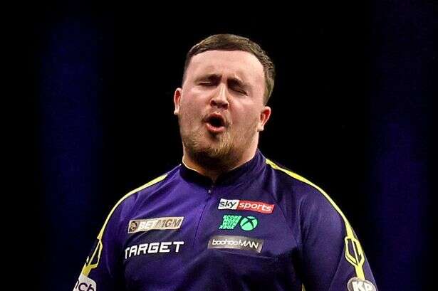 Luke Littler loses cool in rare outburst in defeat as star throw darts case off-stage