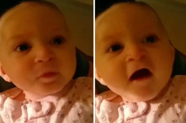 Baby tells mum 'help me' in chilling first words which lead to her having surgery