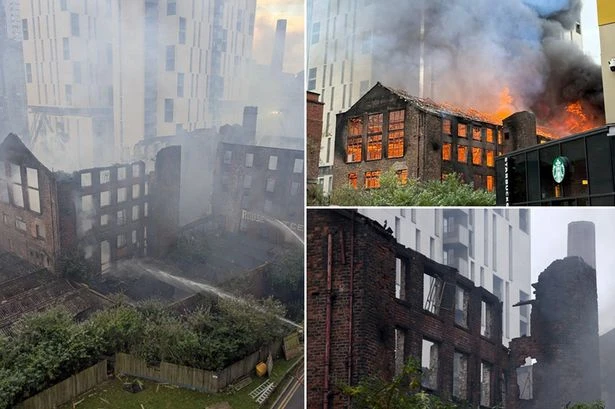Shocking pictures show city's oldest mill reduced to smouldering ruin after major fire