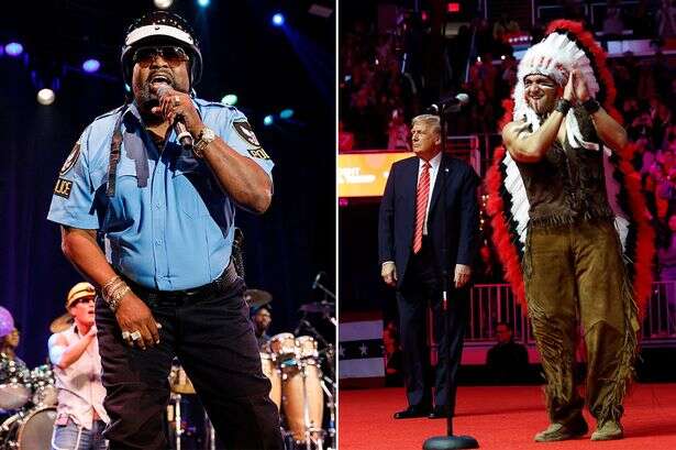 Village People perform YMCA at Trump rally after insisting song is 'not a gay anthem'